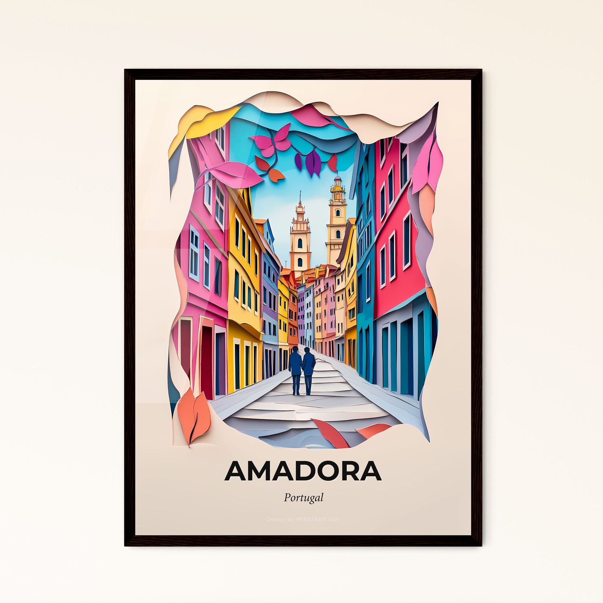 Vivid Amadora, Portugal, Papercut Print