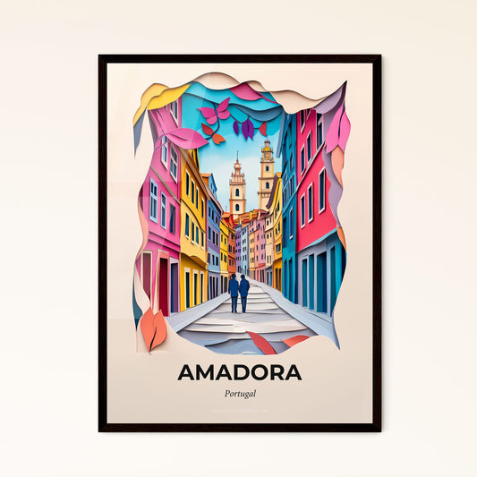 Vivid Amadora, Portugal, Papercut Print