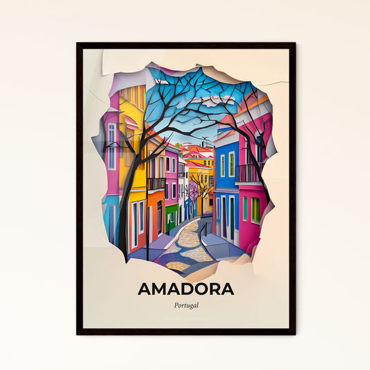 Vivid Amadora, Portugal, Papercut Print