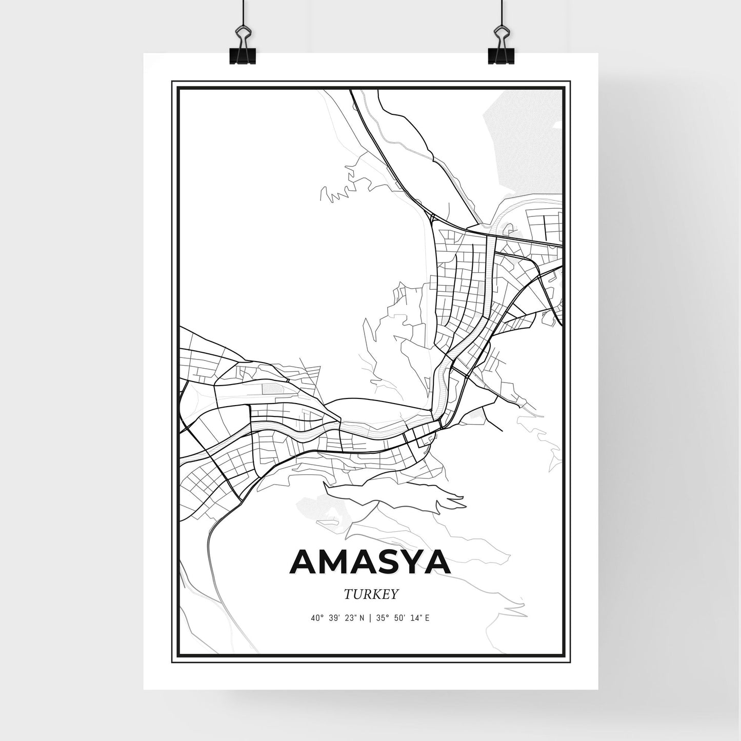 Amasya Turkey - Premium City Map Poster