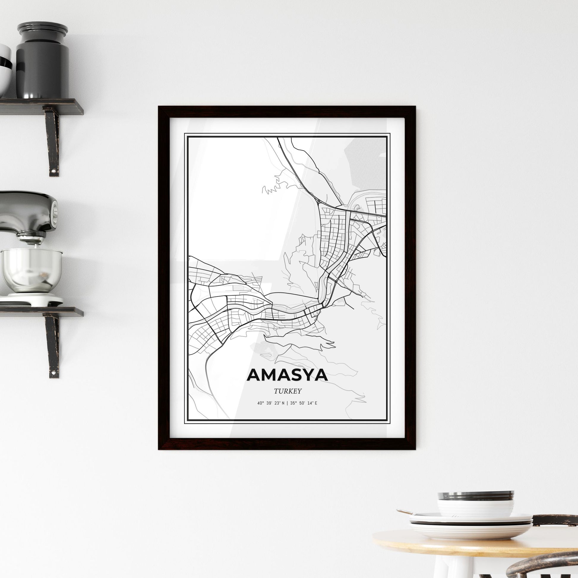 Amasya Turkey - Minimal City Map