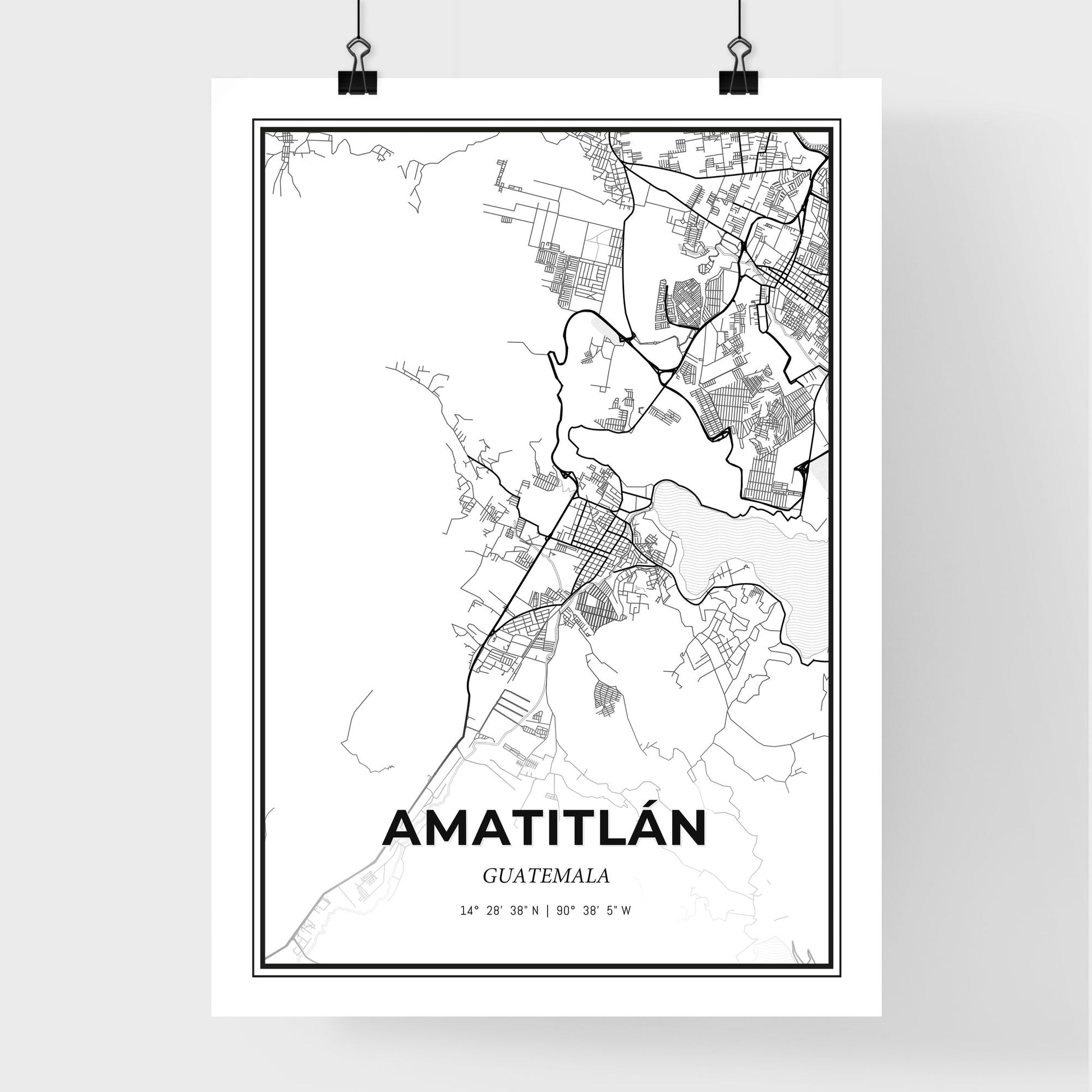 Amatitlán Guatemala - Premium City Map Poster