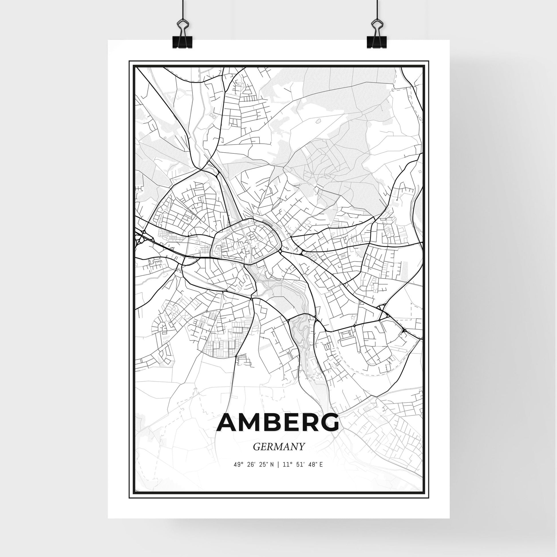 Amberg Germany - Premium City Map Poster