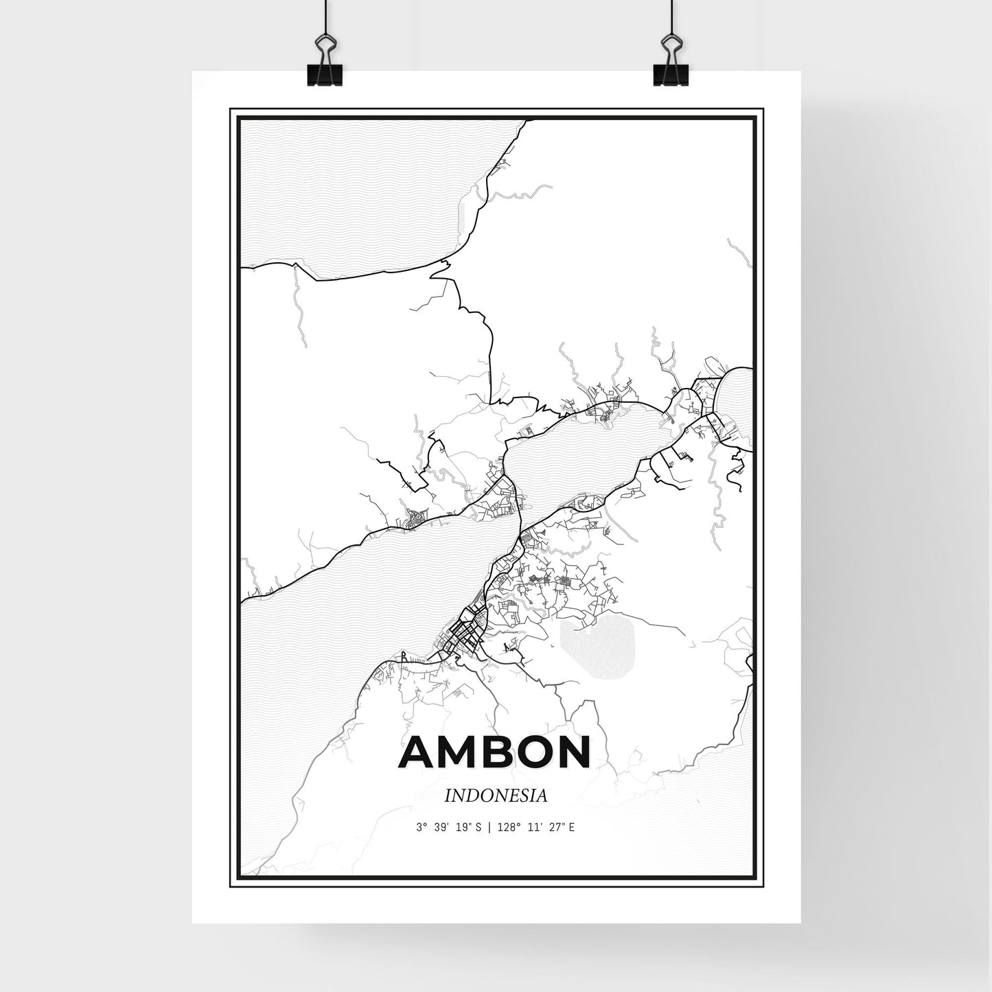 Ambon Indonesia - Premium City Map Poster