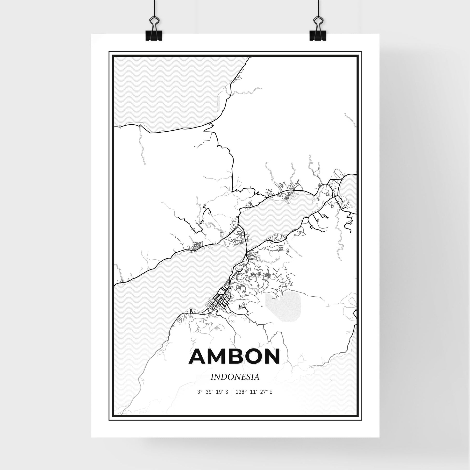 Ambon Indonesia - Premium City Map Poster