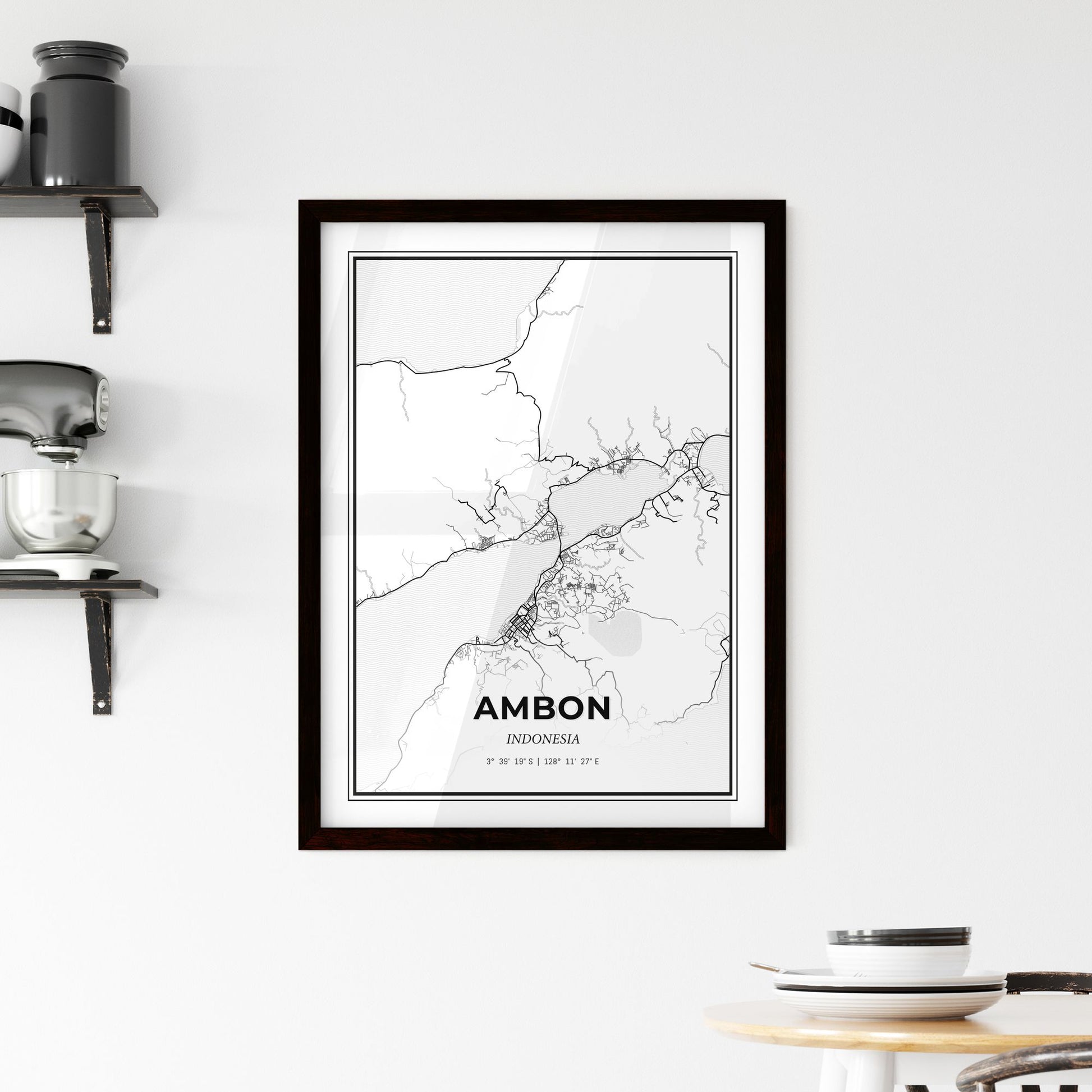 Ambon Indonesia - Minimal City Map