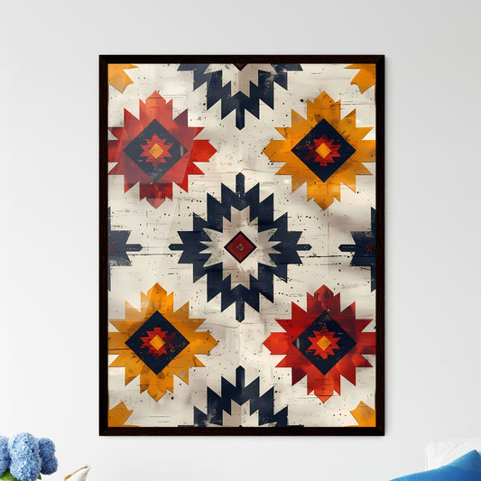 Tribal Abstract Seamless Background with Nat - Framed Art Print