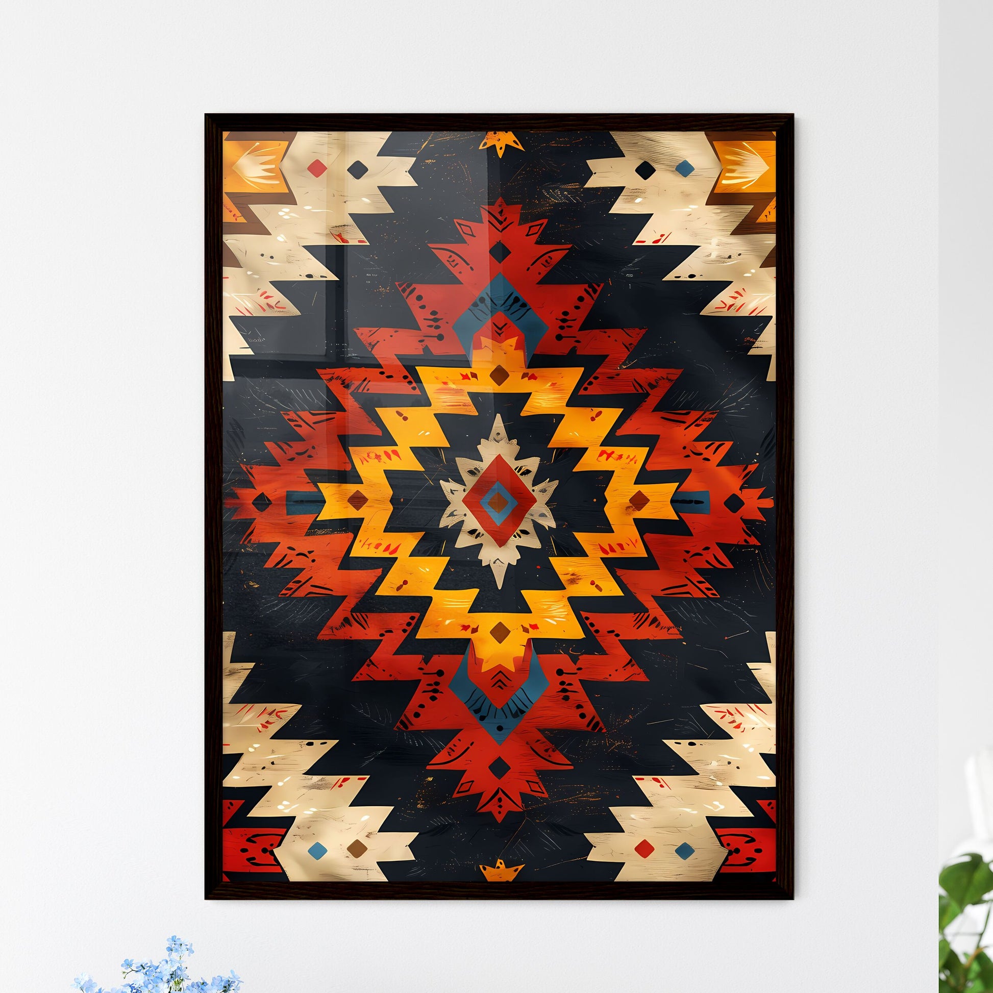 Vibrant Artistic Seamless Pattern Featuring  - Framed Art Print