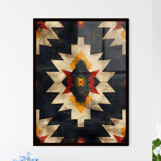 Vibrant Ethnic Tribal Art Seamless Pattern w - Framed Art Print