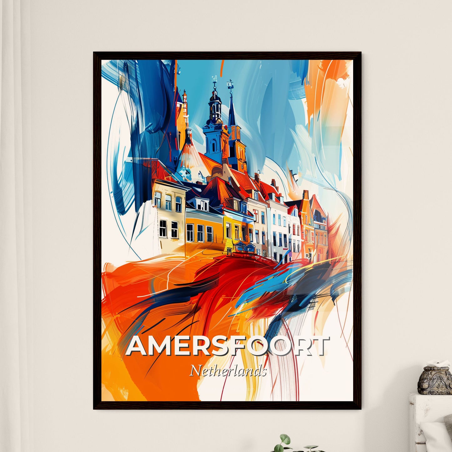 Vibrant Amersfoort, Netherlands - A Colorful Painting Of Buildings