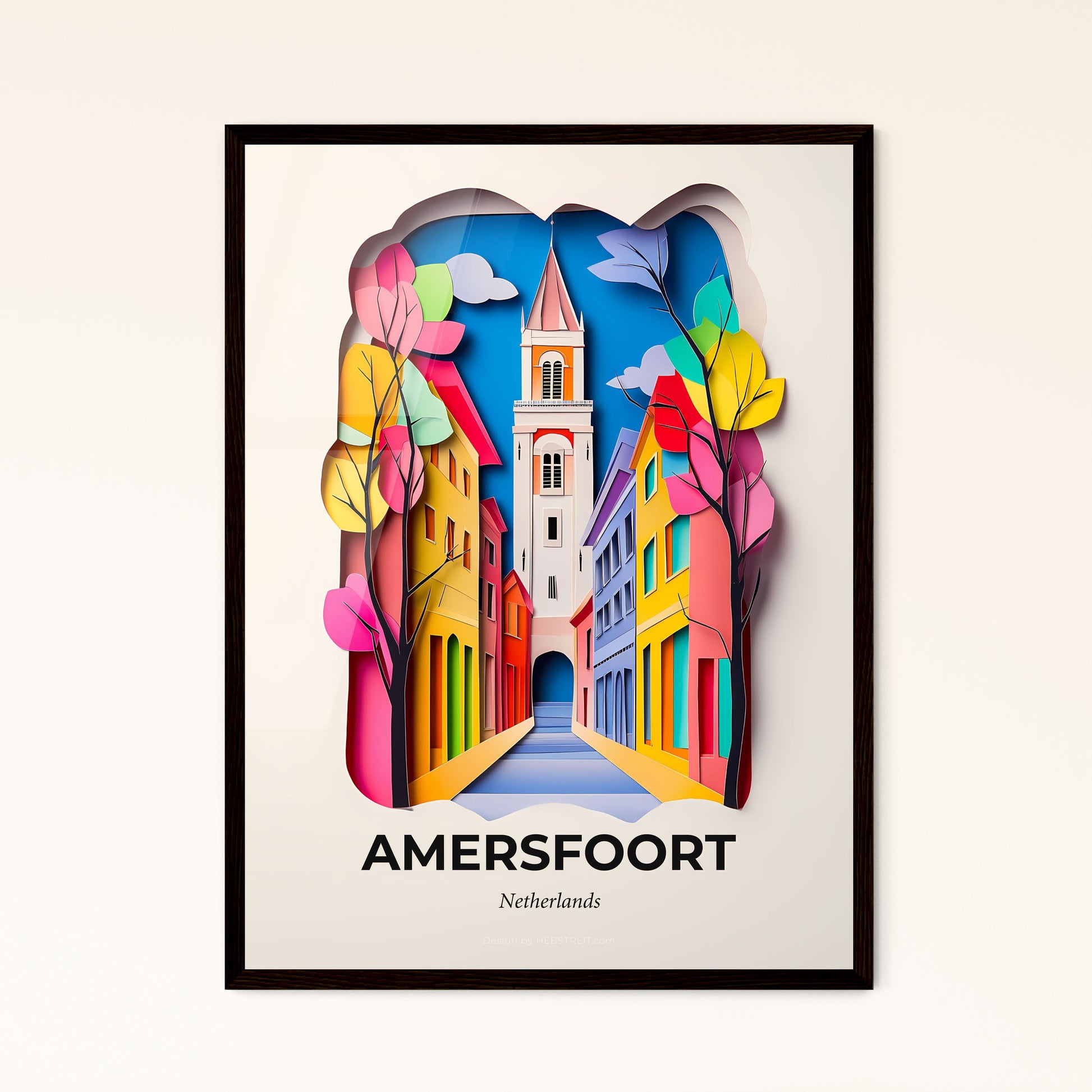 Vivid Amersfoort, Netherlands - a paper cut of a city with a clock tower