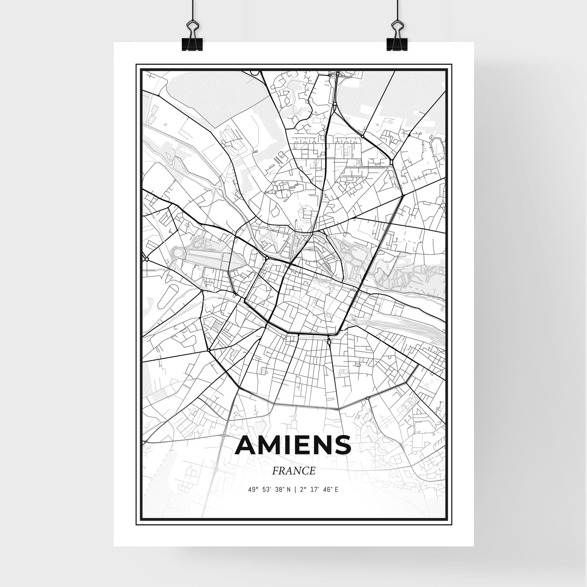 Amiens France - Premium City Map Poster