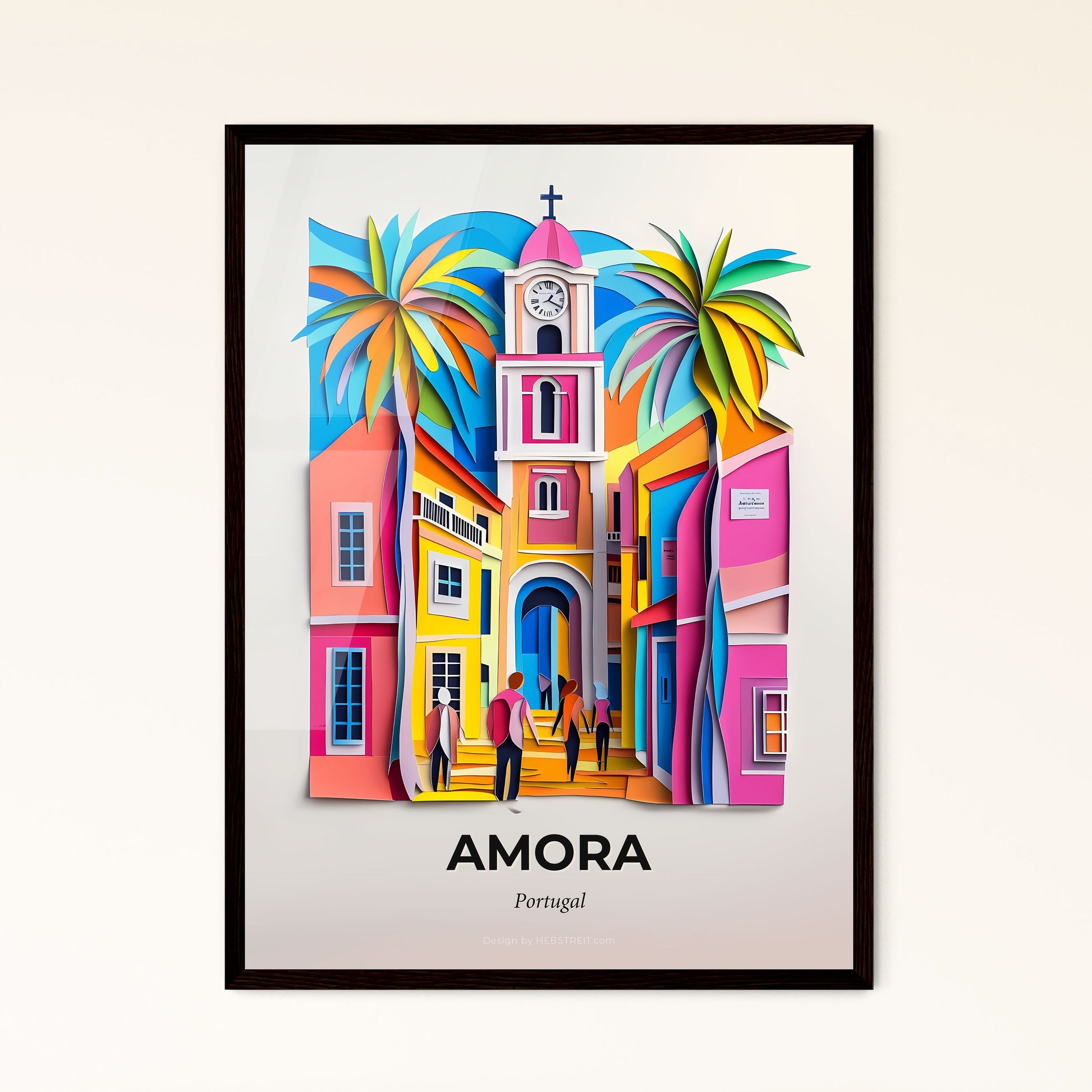 Vivid Amora, Portugal, Papercut Print