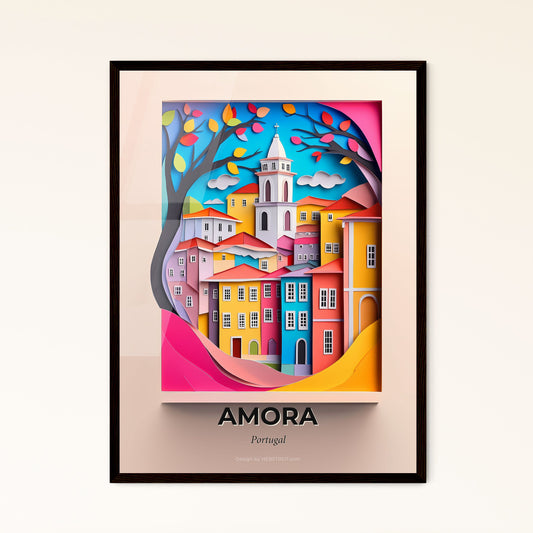 Vivid Amora, Portugal, Papercut Print