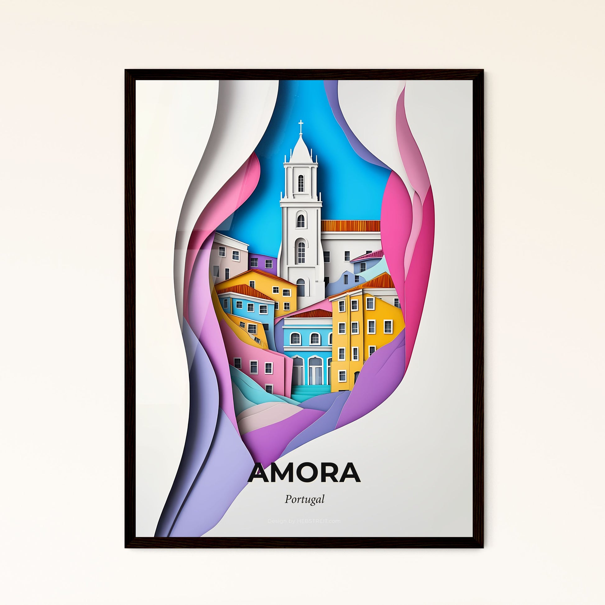 Vivid Amora, Portugal, Papercut Print