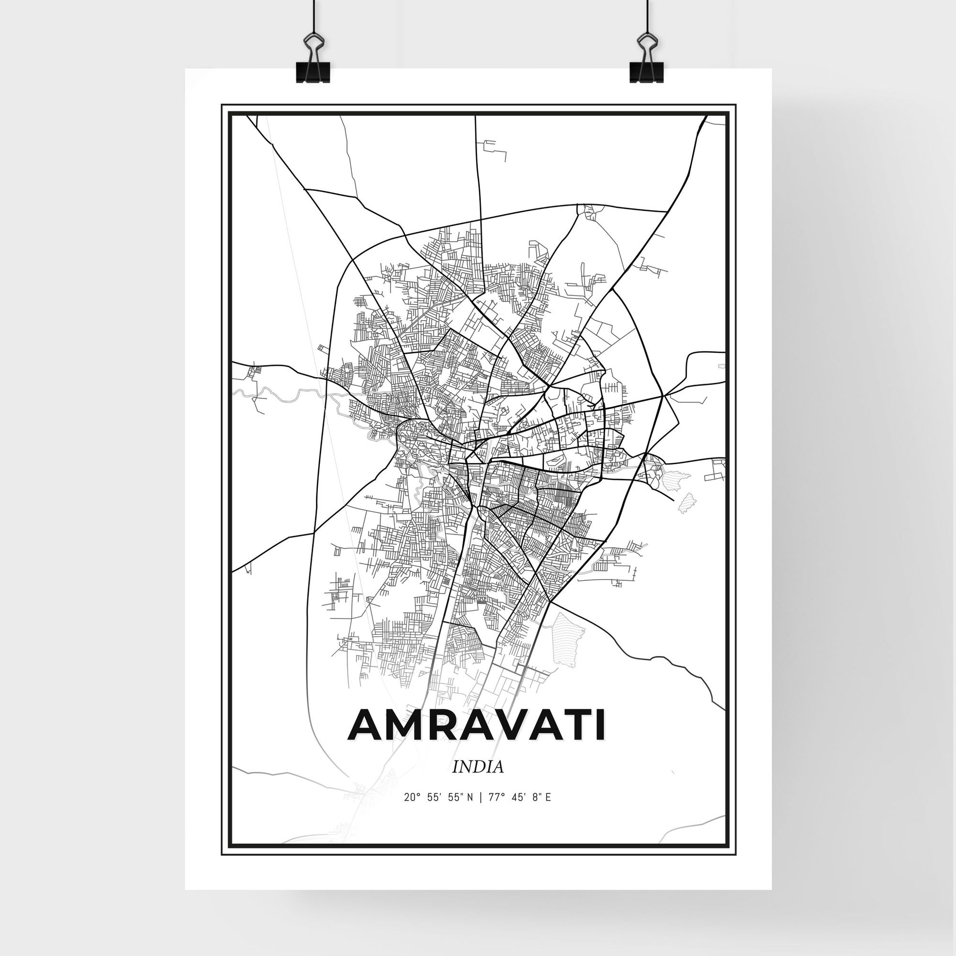 Amravati India - Premium City Map Poster