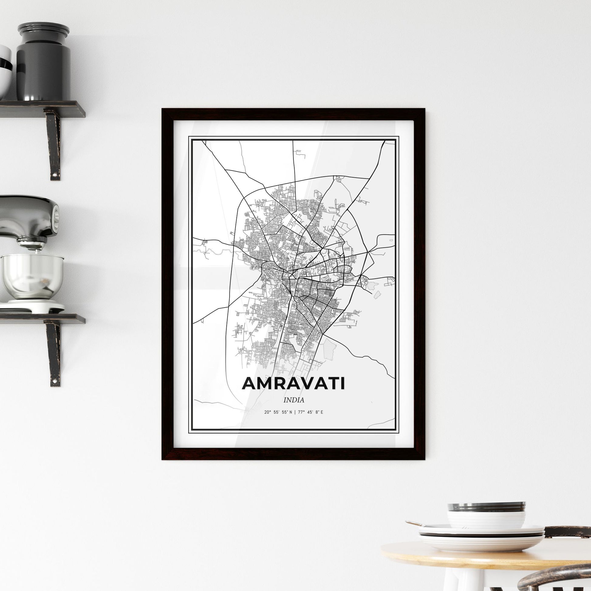 Amravati India - Minimal City Map