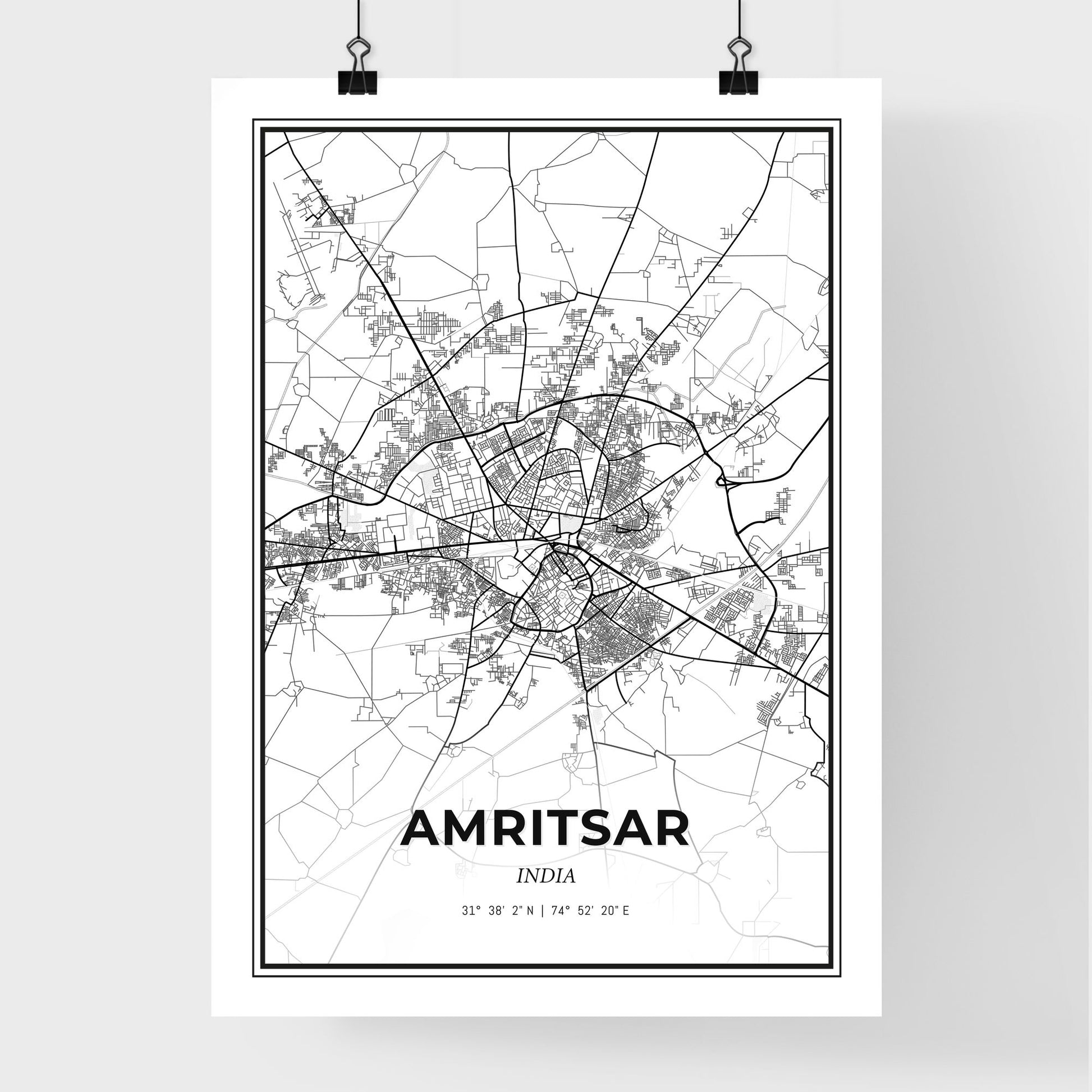 Amritsar India - Premium City Map Poster