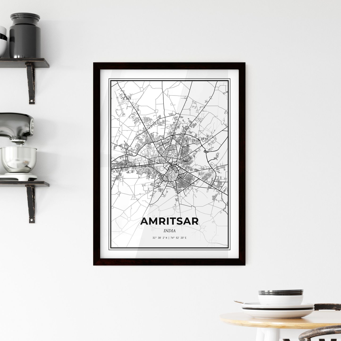 Amritsar India - Minimal City Map