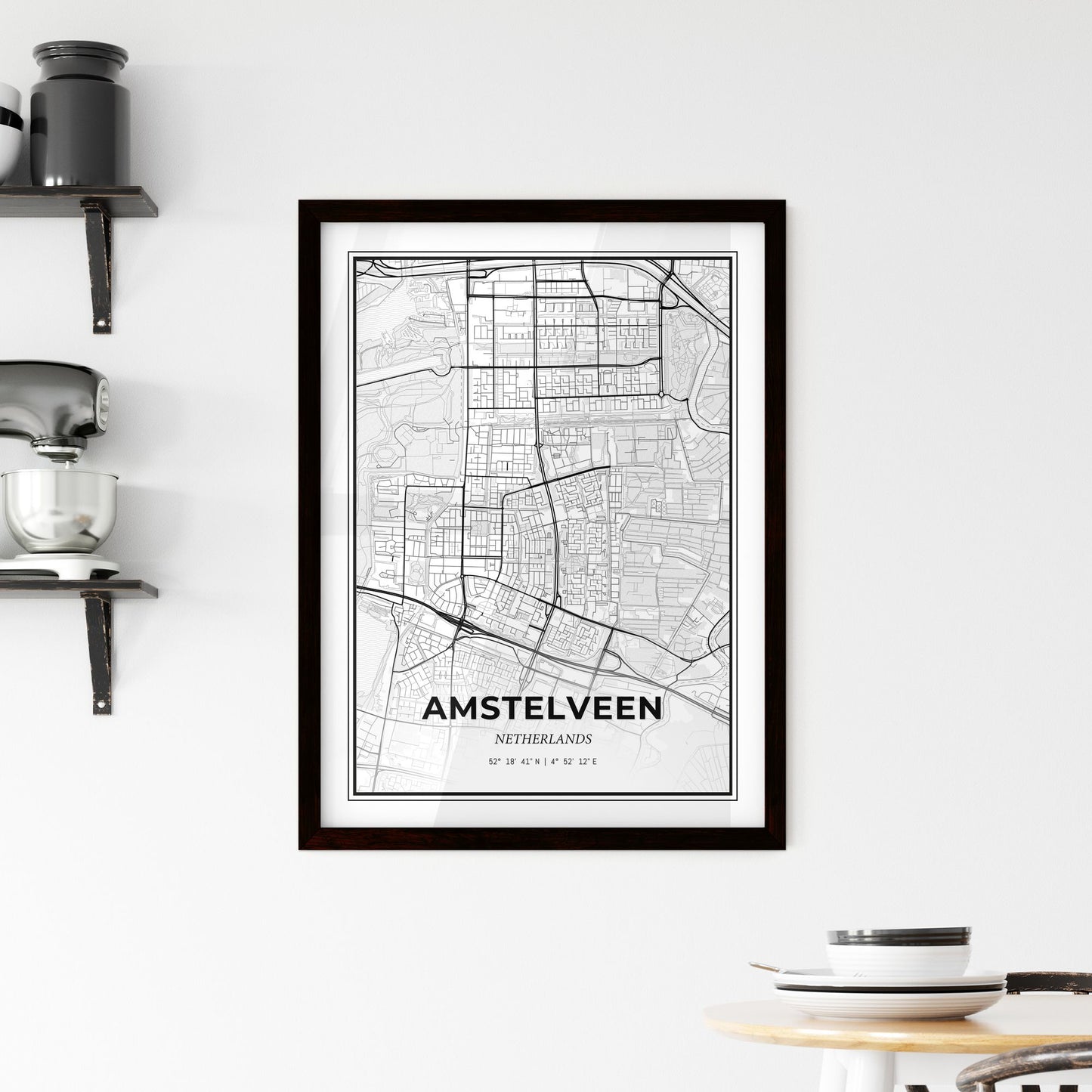  Amstelveen Netherlands - Minimal City Map