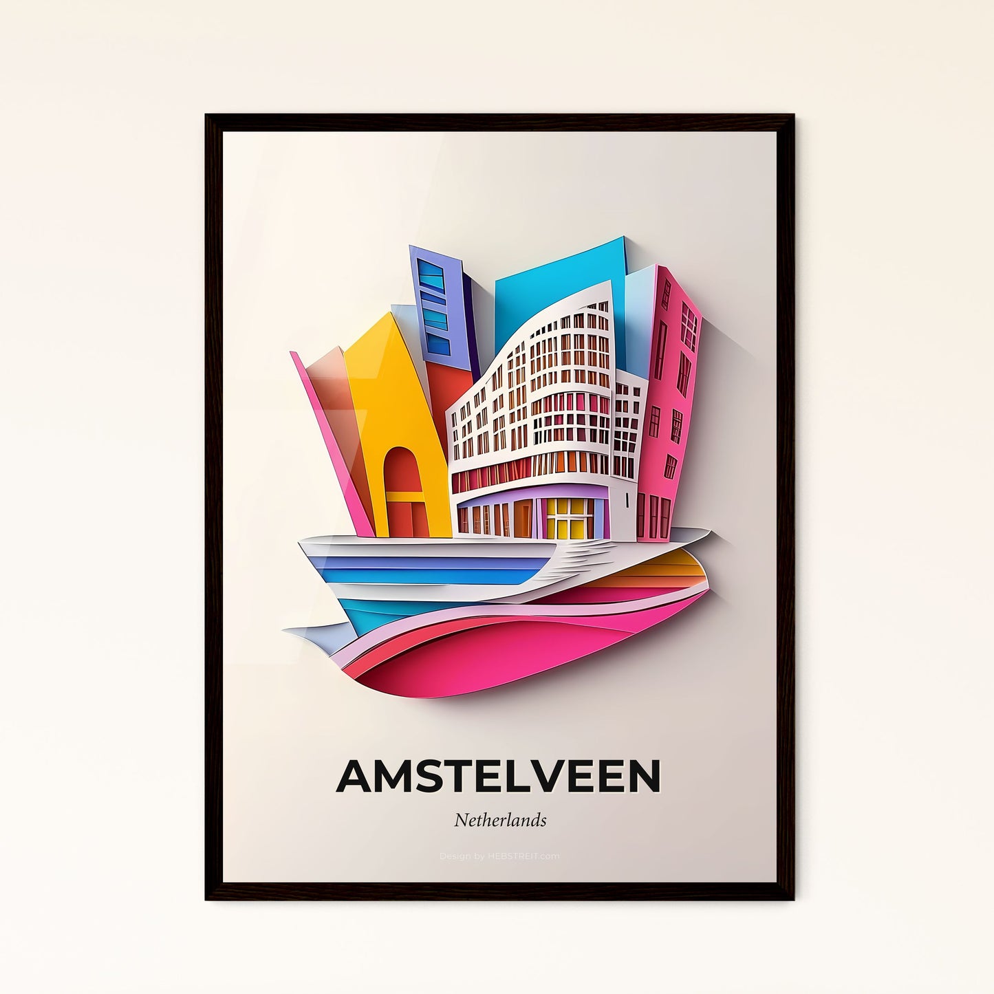 Vivid Amstelveen, Netherlands - a paper cut of a building with a boat in the water