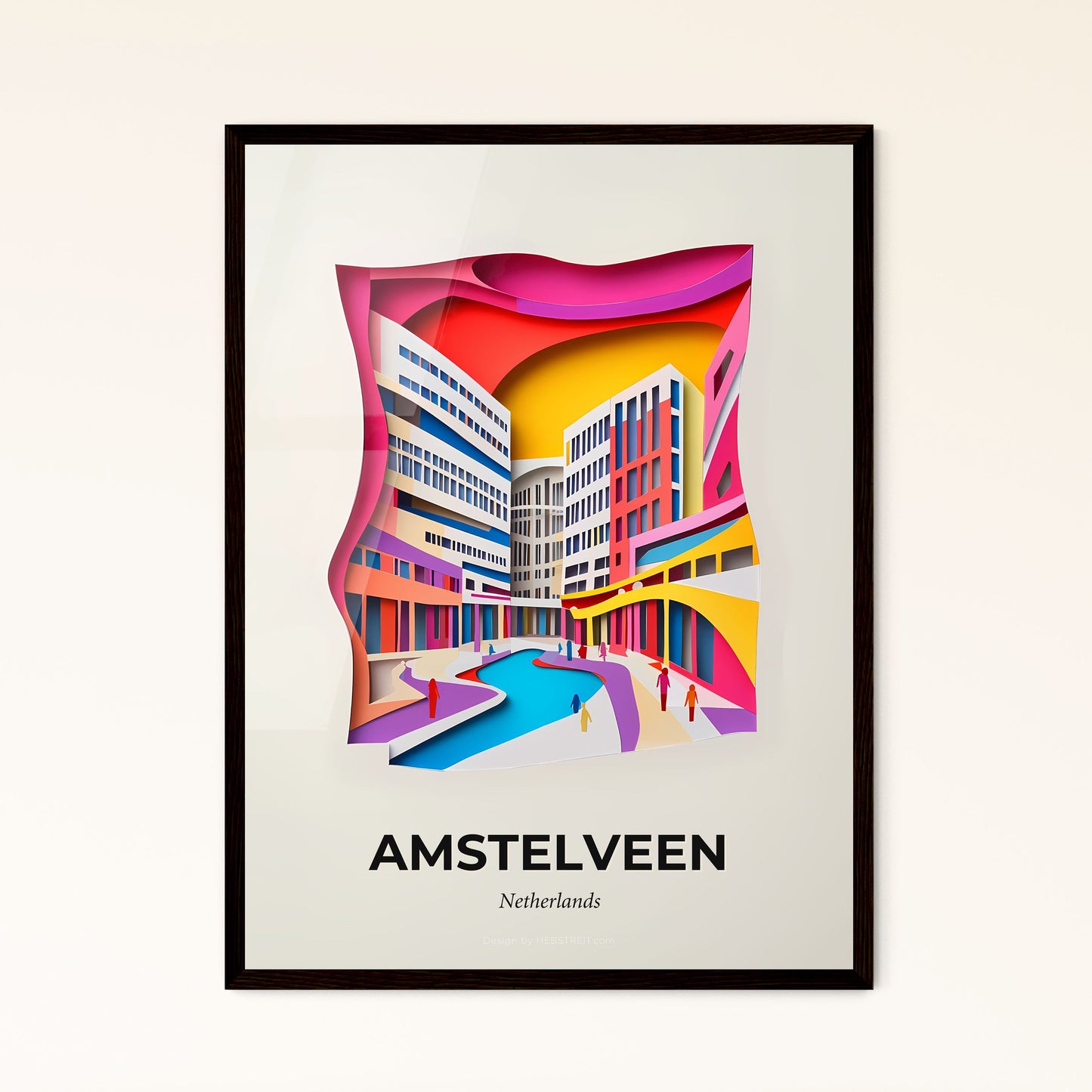 Vivid Amstelveen, Netherlands - a paper cut of a city with buildings and a pool