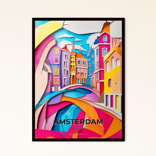 Vivid Amsterdam, Netherlands - a colorful city with a rainbow colored sky