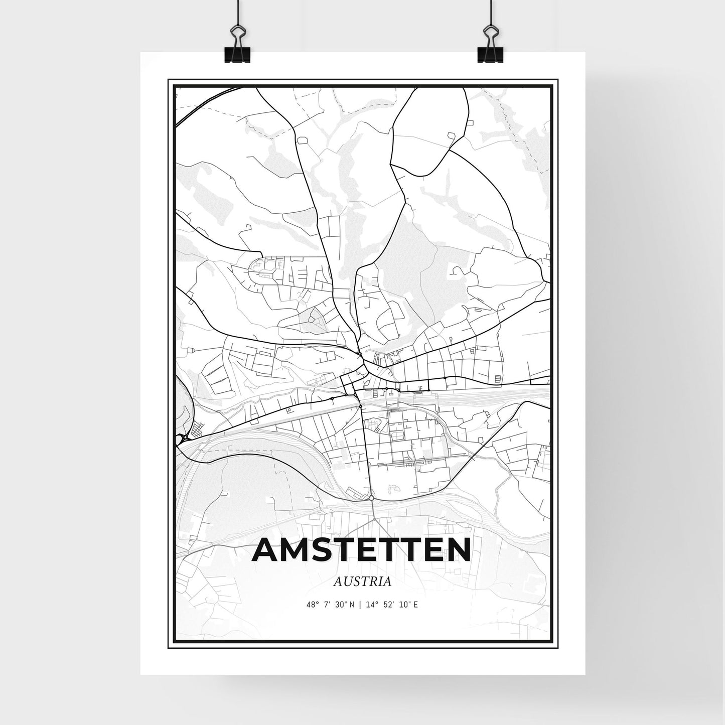 Amstetten Austria - Premium City Map Poster