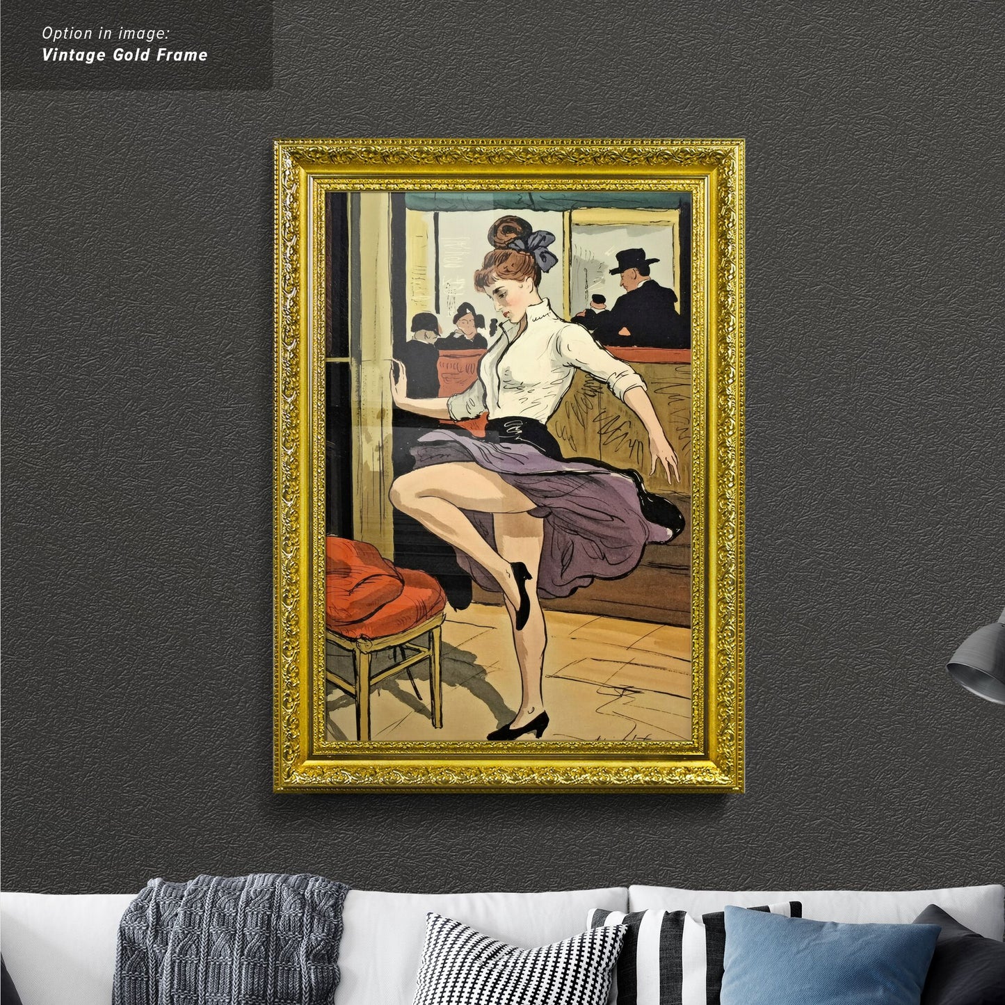 Woman dancing in a lively interior