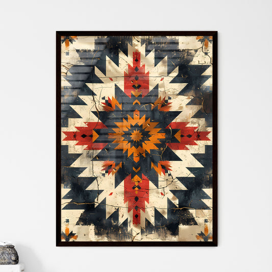 Pixelated Geometric Tessellated Abstract Bac - Framed Art Print