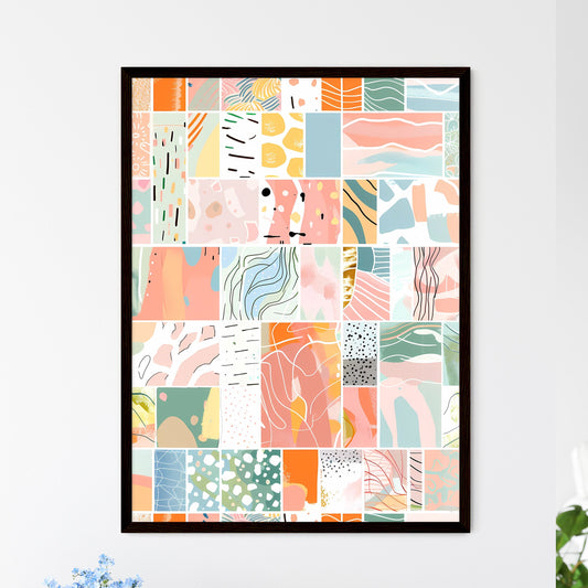 Vibrant Pastel Collage - Framed Art Print
