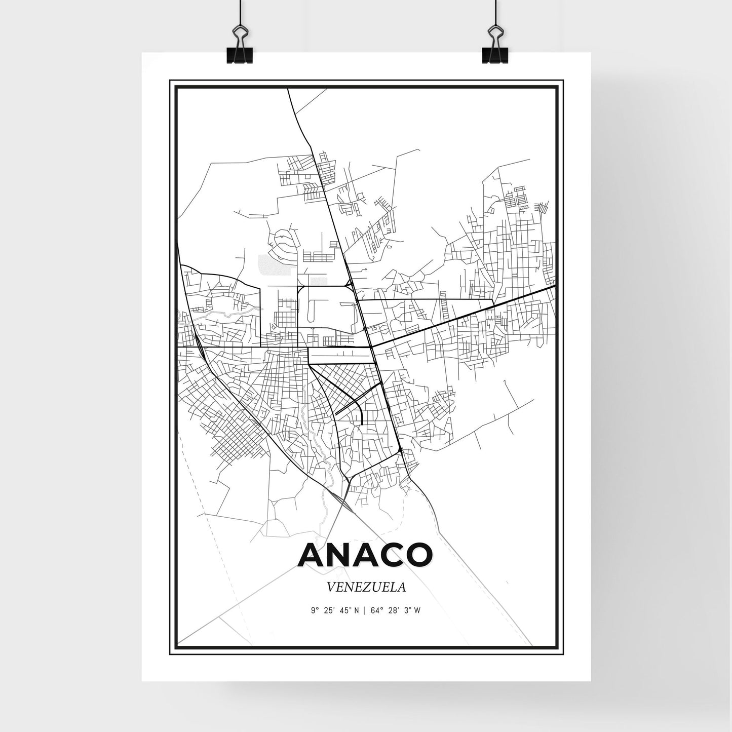 Anaco Venezuela - Premium City Map Poster