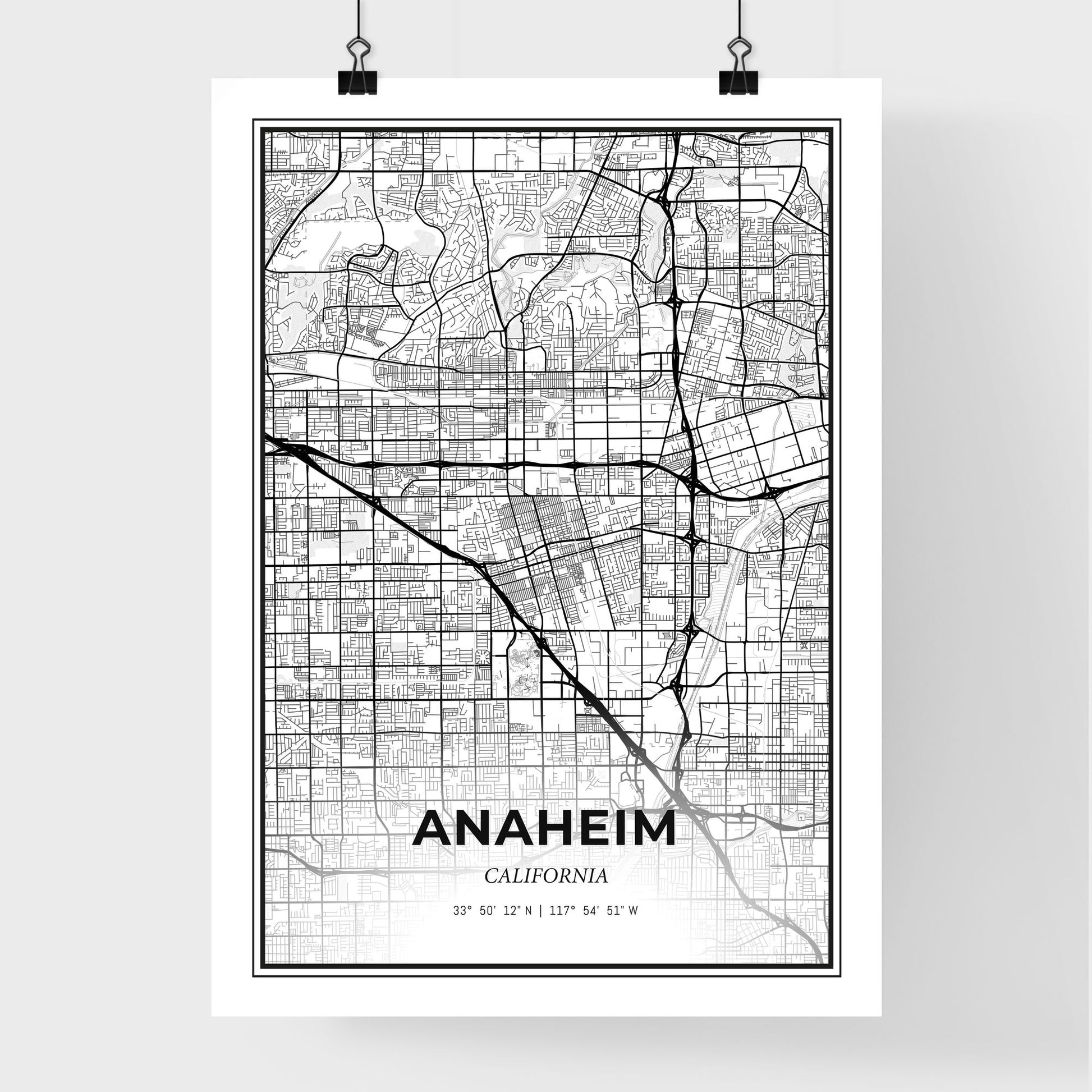 Anaheim California - Premium City Map Poster