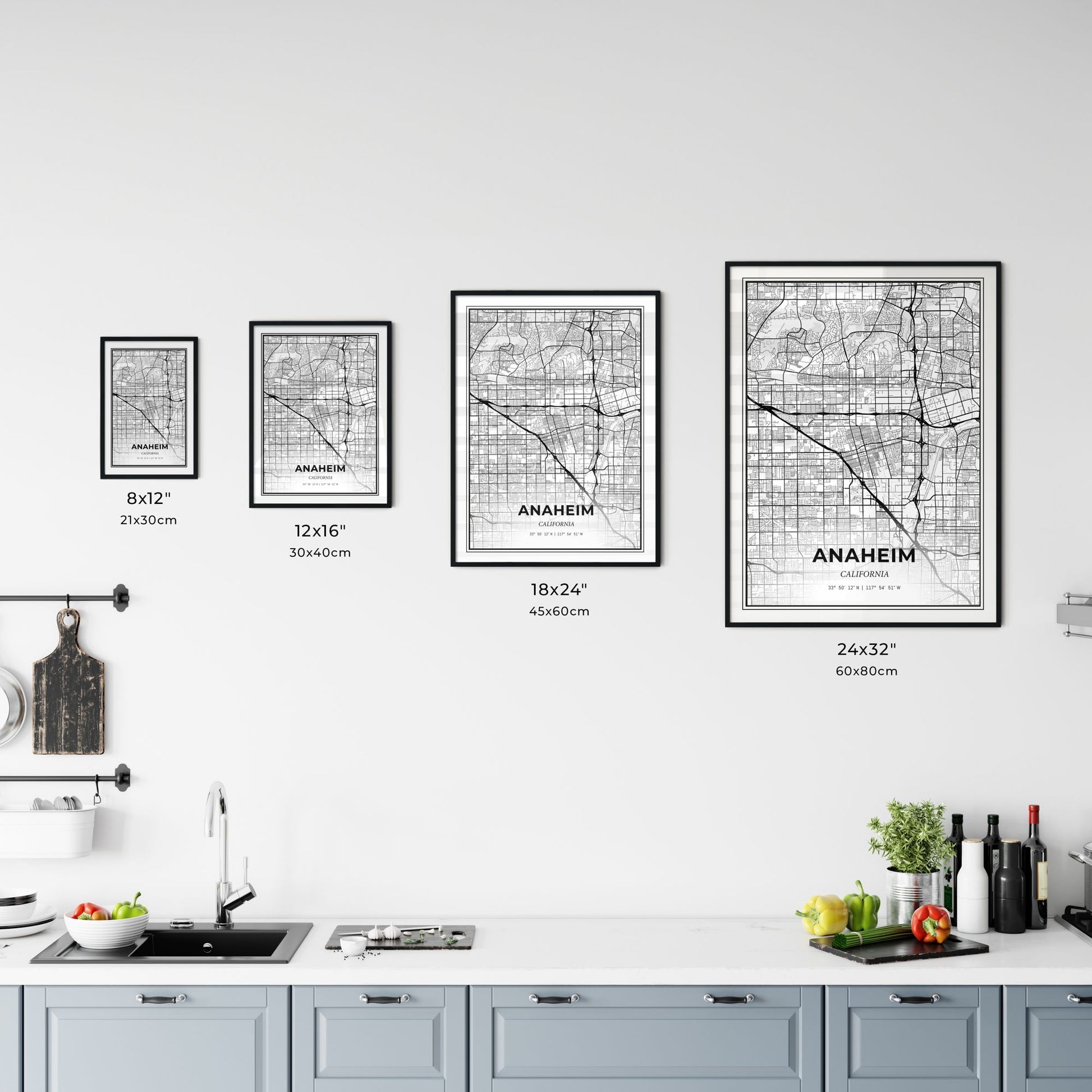 Anaheim California - Customizable Modern City Map