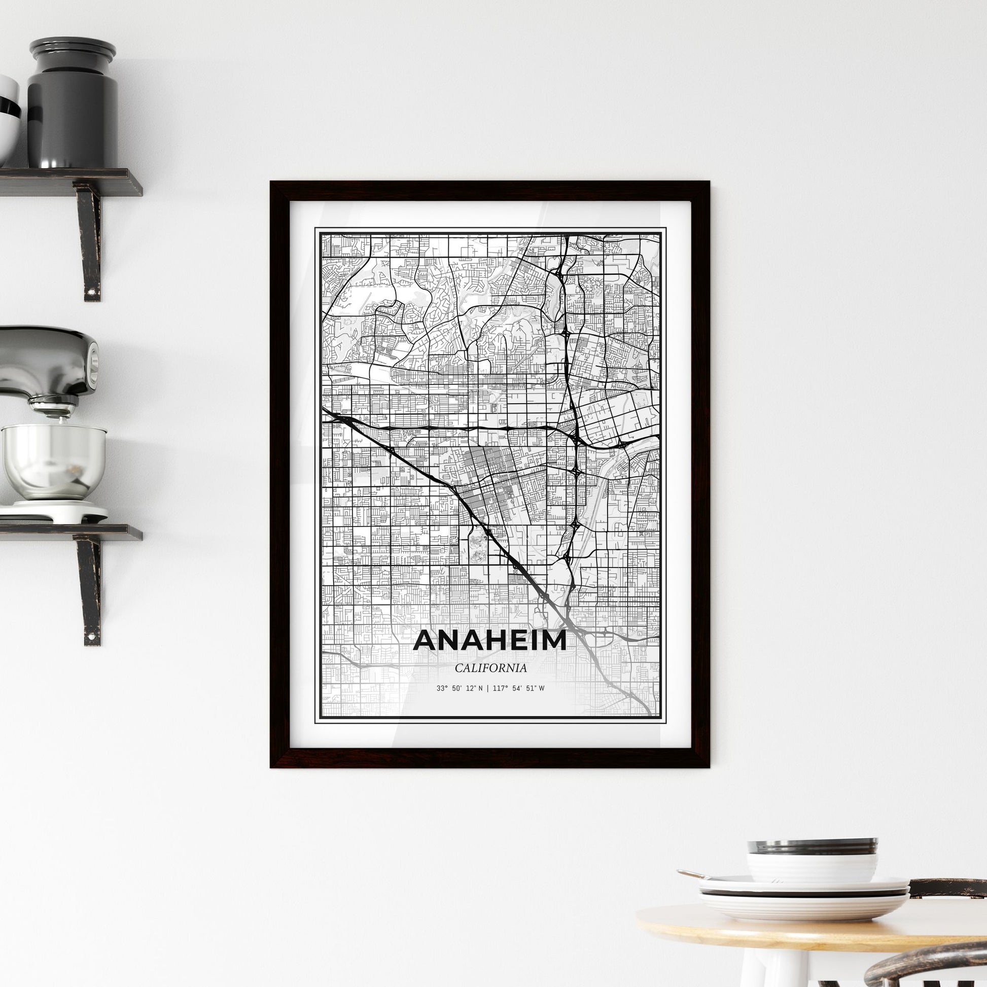 Anaheim California - Minimal City Map