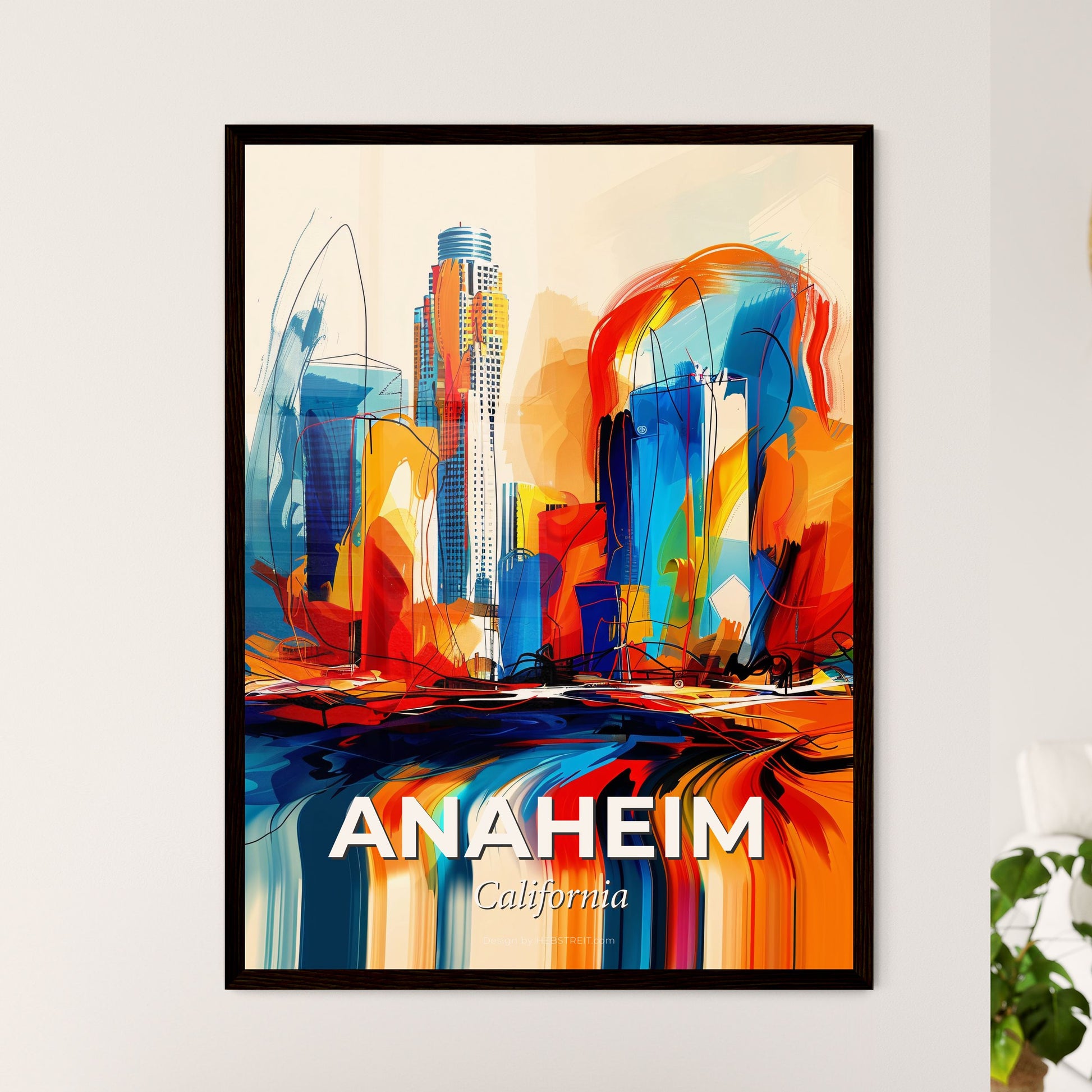 Vibrant Anaheim, California - A Painting Of A City