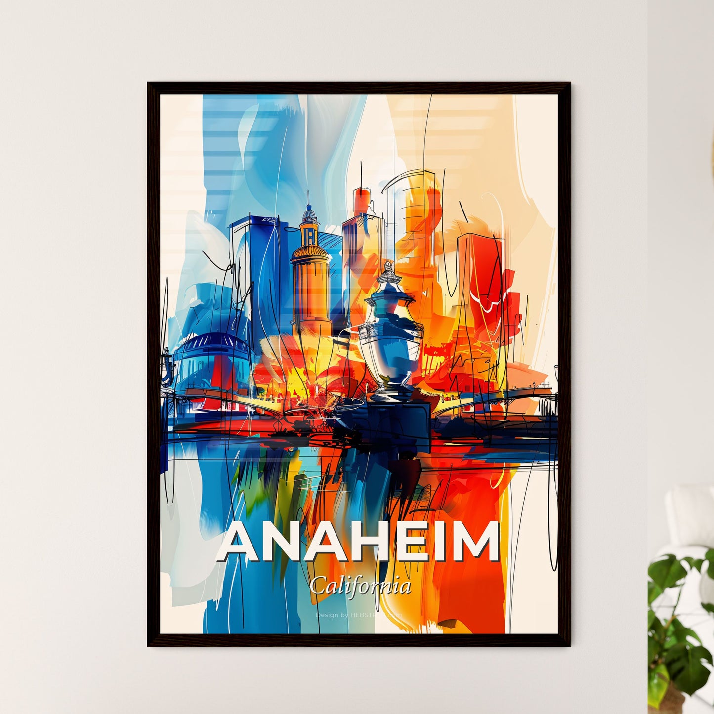 Vibrant Anaheim, California - A Painting Of A City