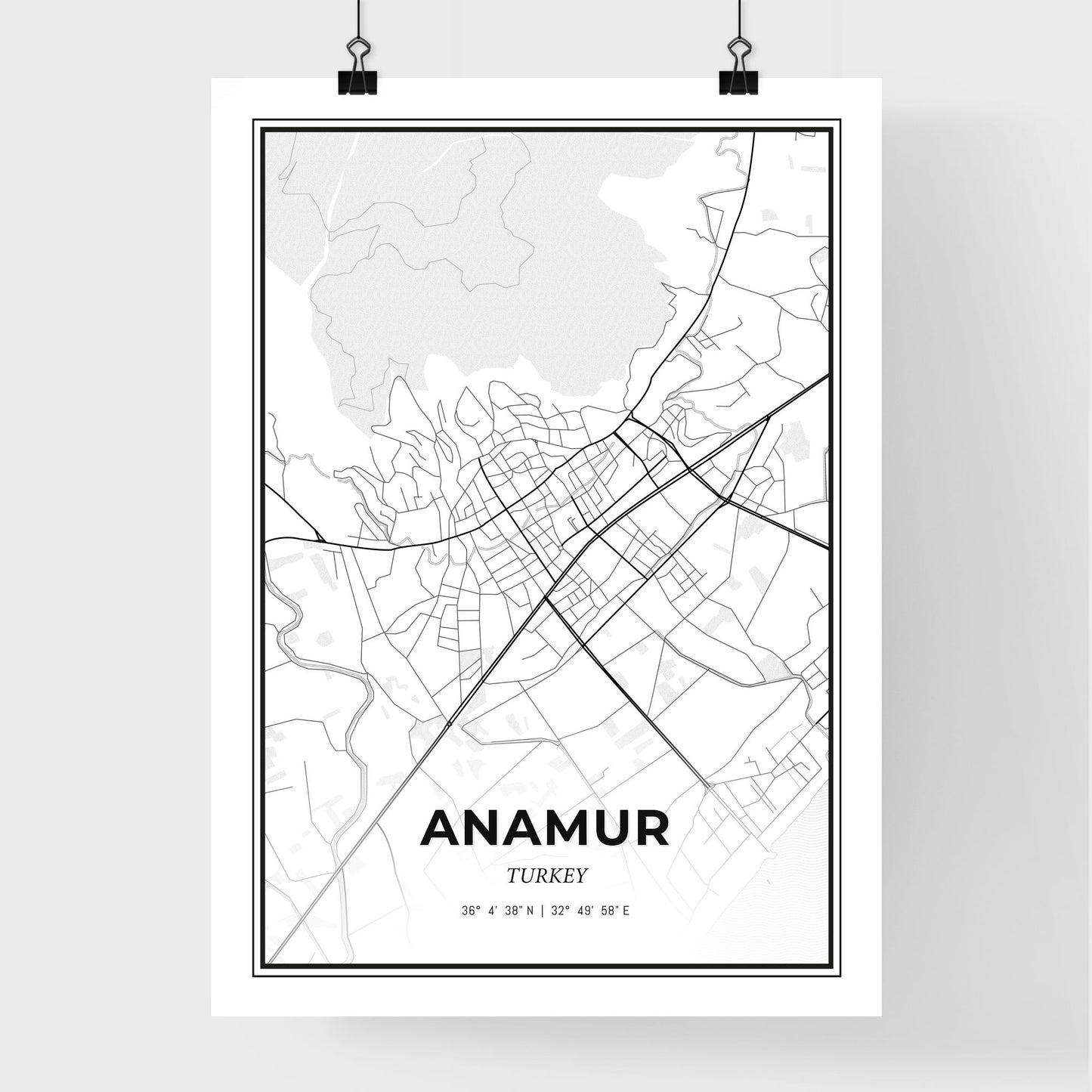 Anamur Turkey - Premium City Map Poster