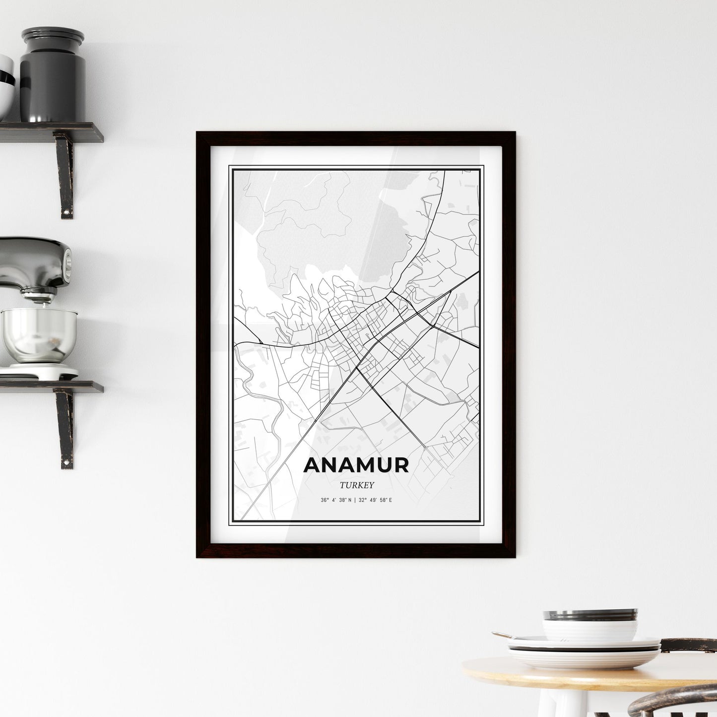 Anamur Turkey - Minimal City Map