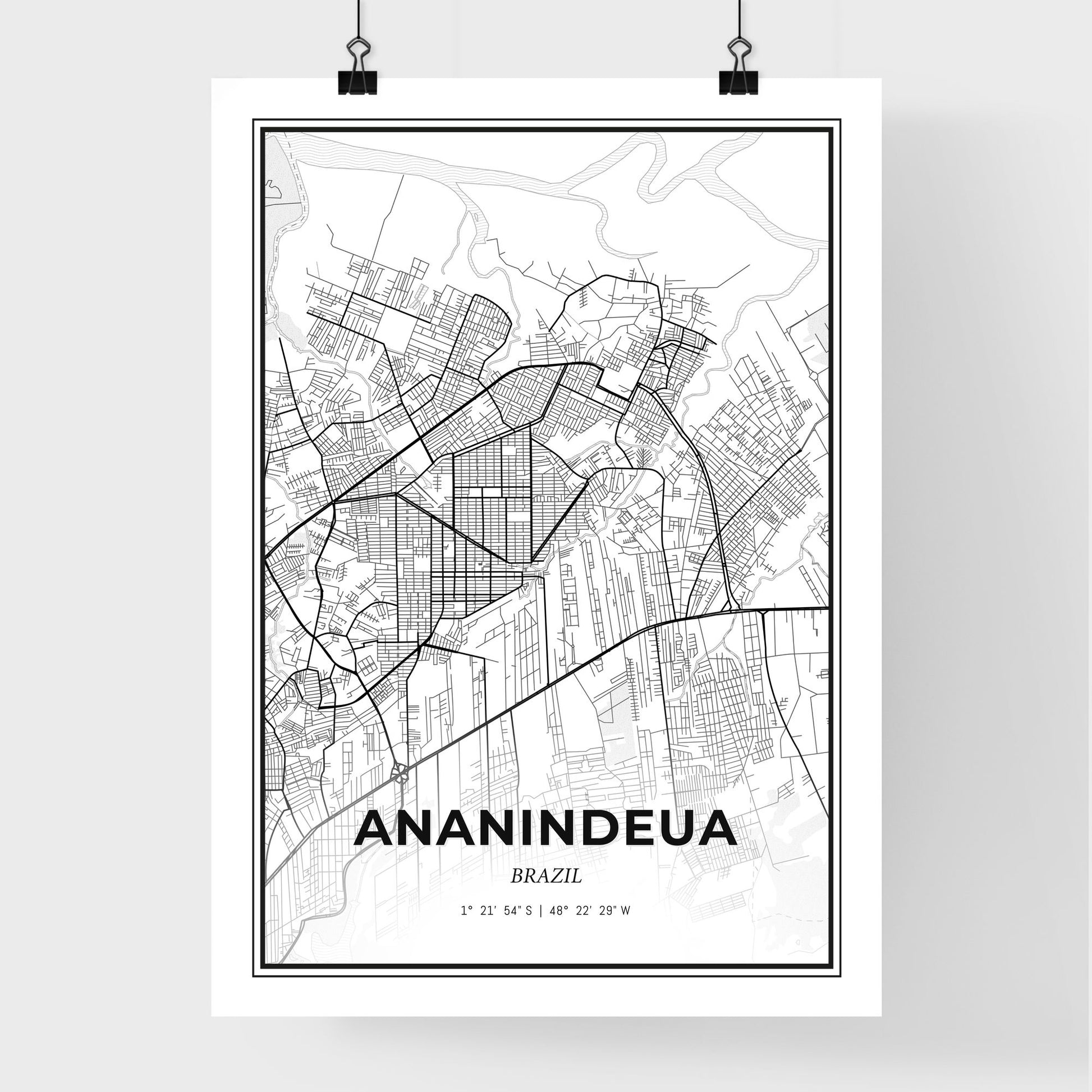 Ananindeua Brazil - Premium City Map Poster