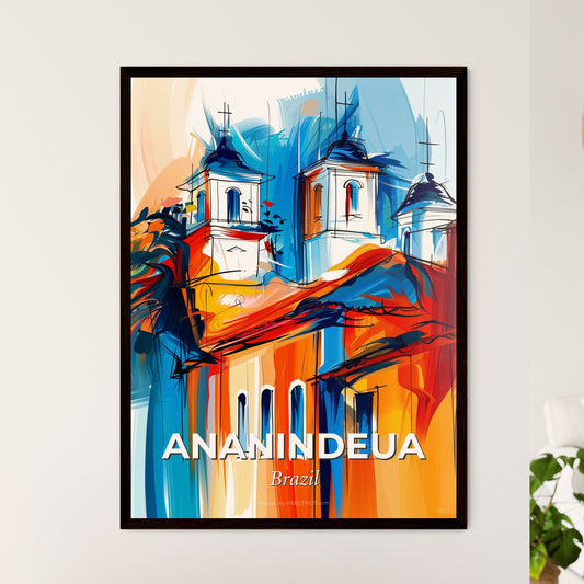 Vibrant Ananindeua, Brazil - A Painting Of A Building With A Colorful Background