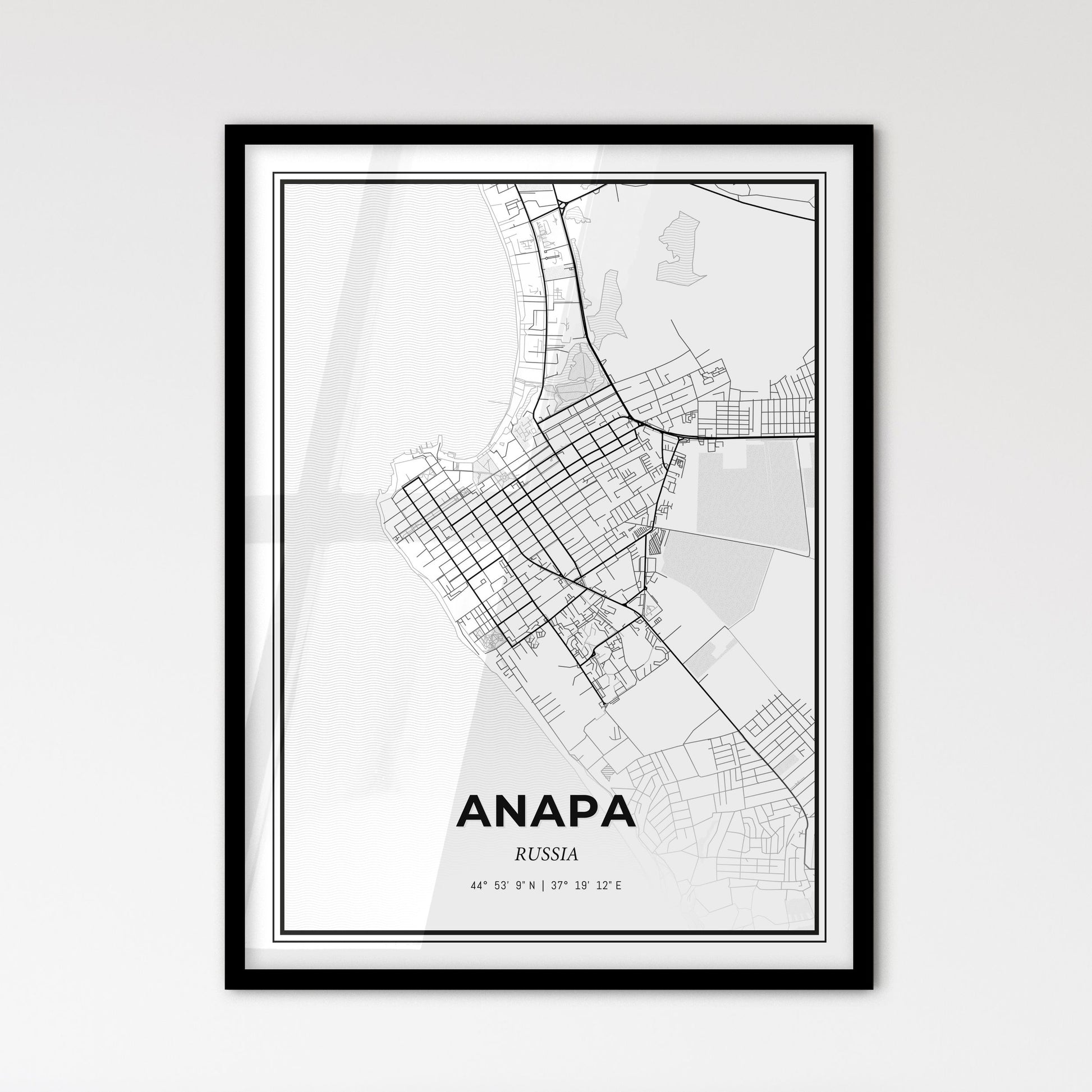 Anapa Russia - Scandinavian Style City Map for Modern Home Decor