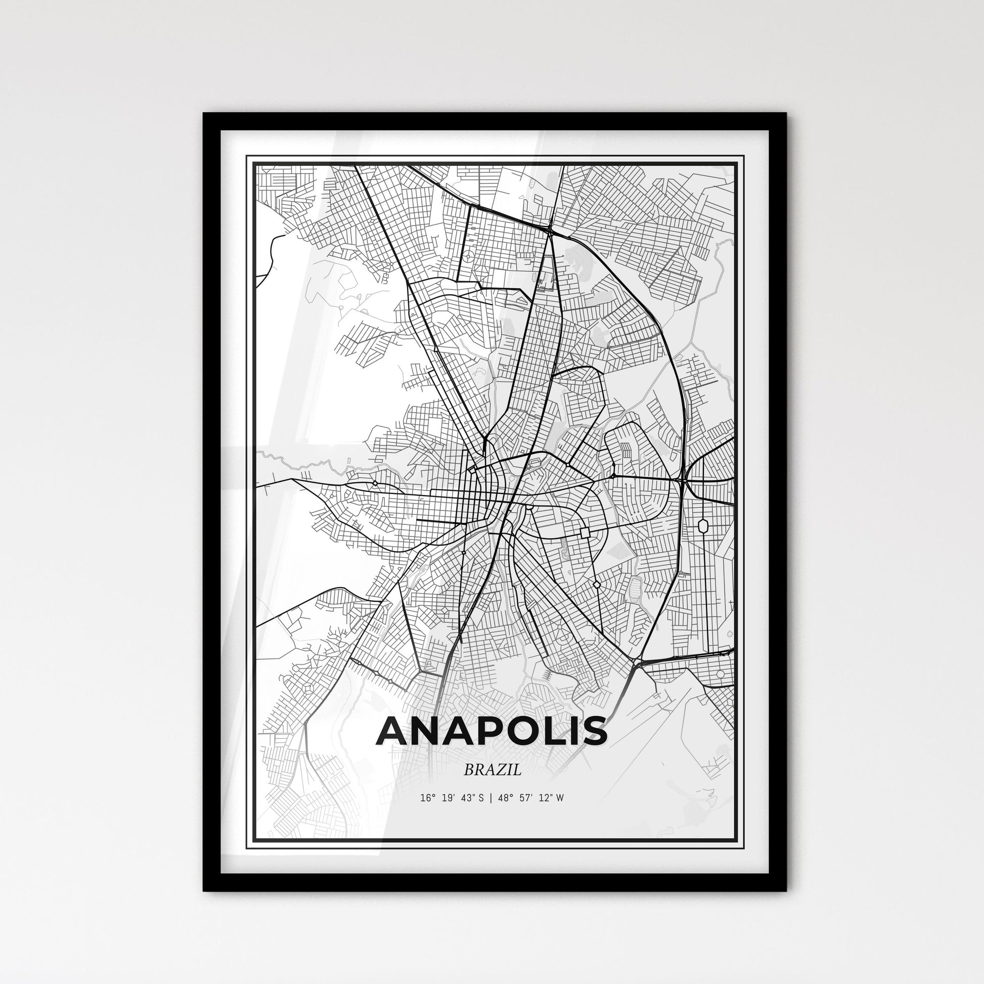 Anapolis Brazil - Scandinavian Style City Map for Modern Home Decor