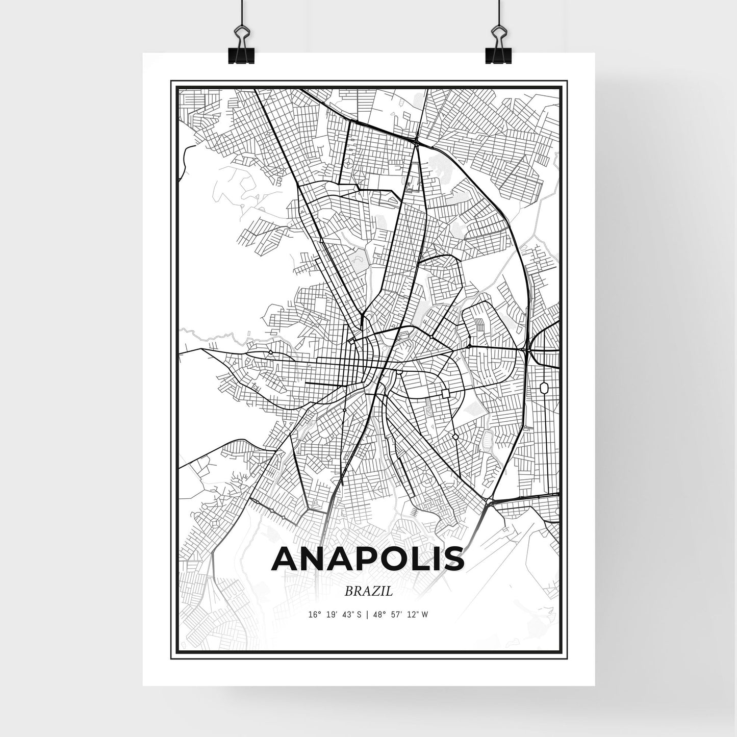 Anapolis Brazil - Premium City Map Poster