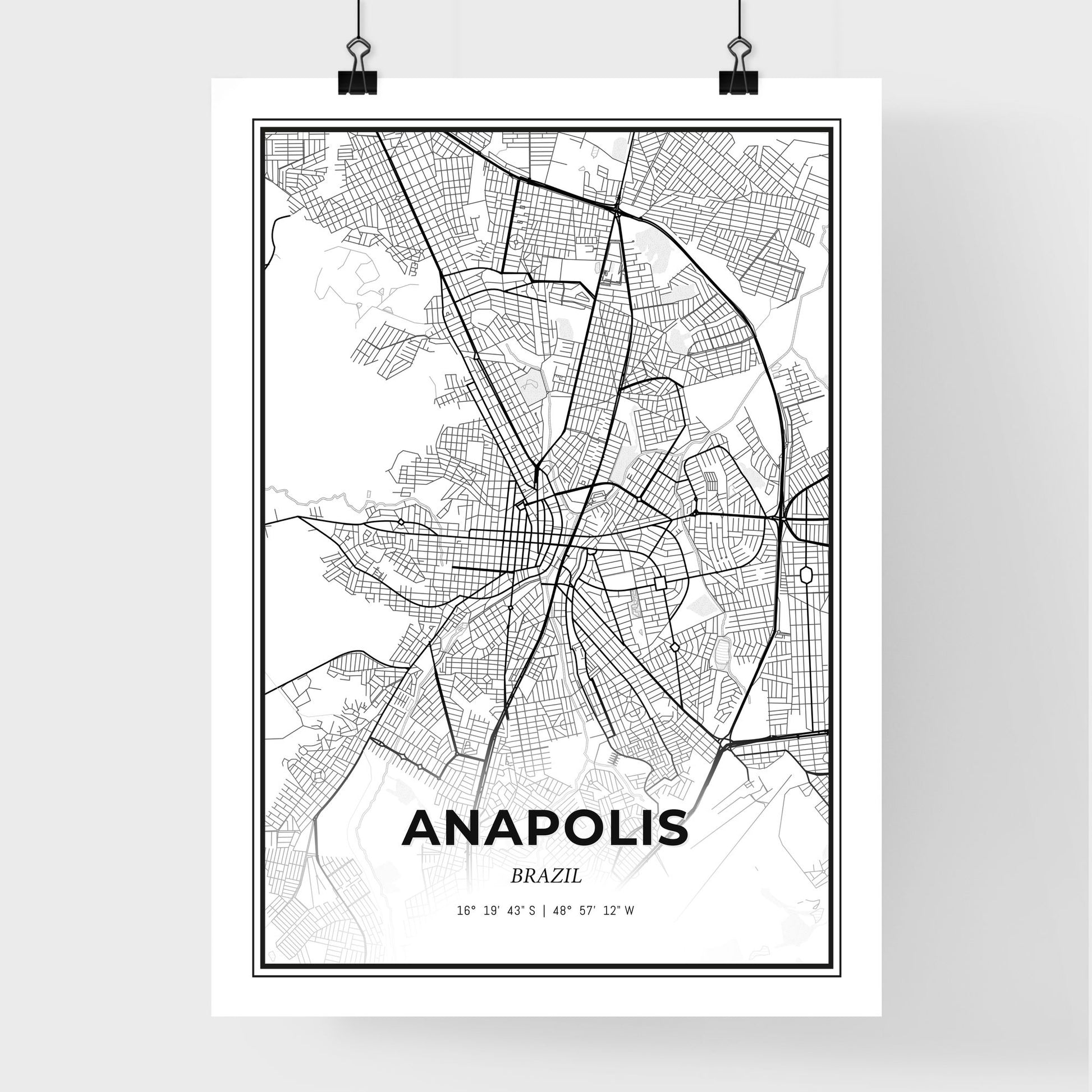 Anapolis Brazil - Premium City Map Poster