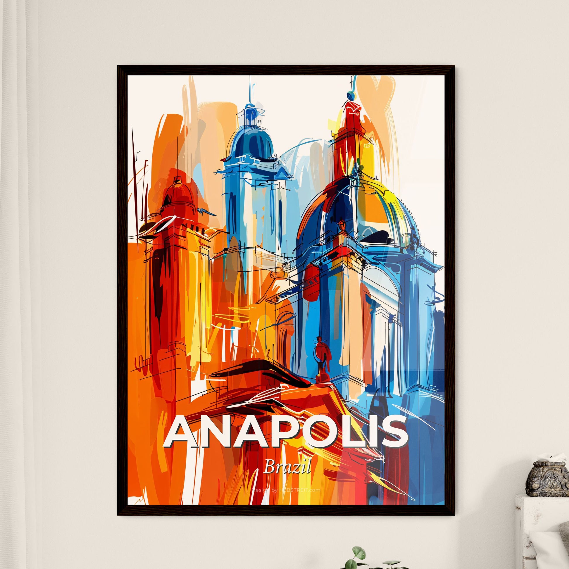 Vibrant Anapolis, Brazil - A Colorful Painting Of A Building