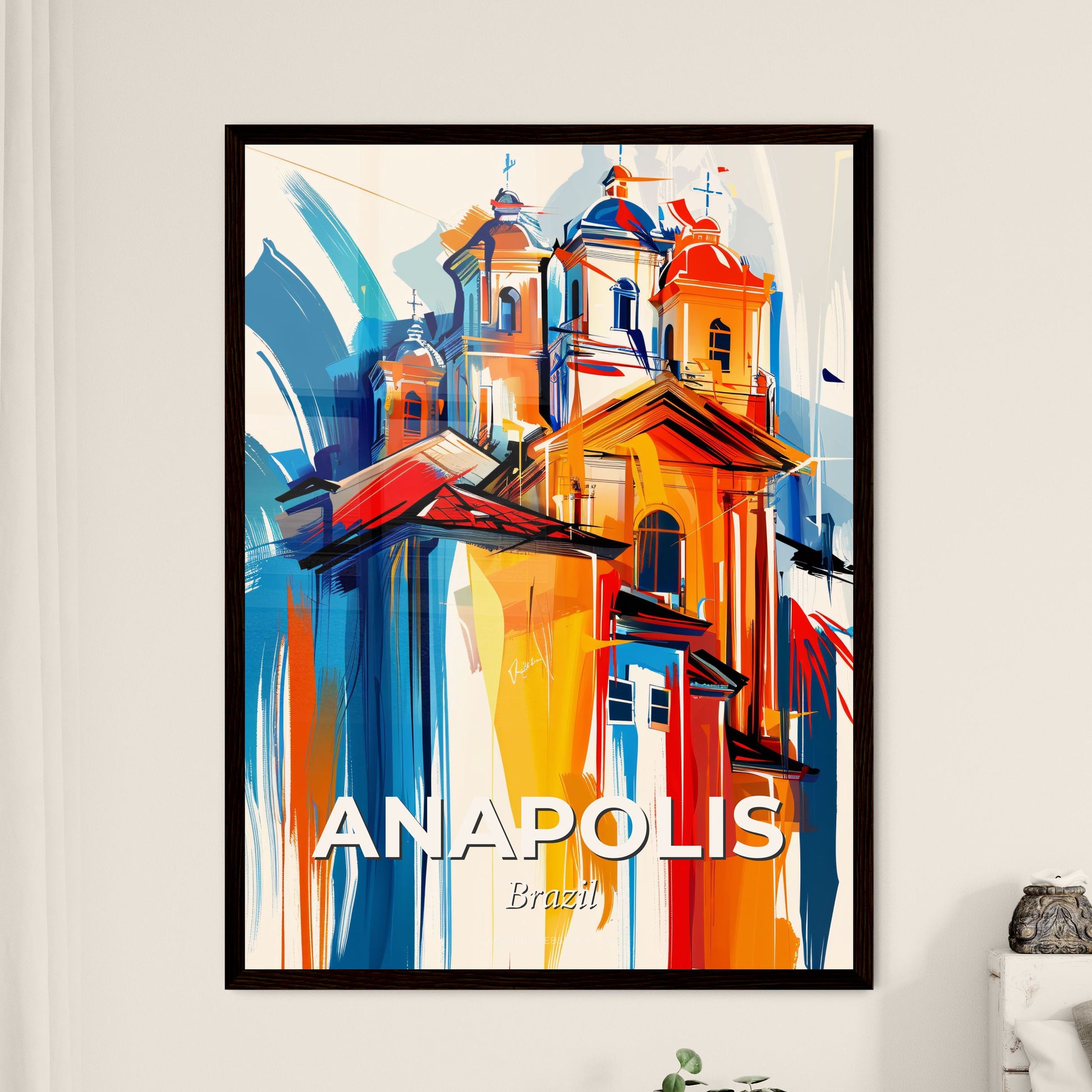 Vibrant Anapolis, Brazil - A Painting Of A Building