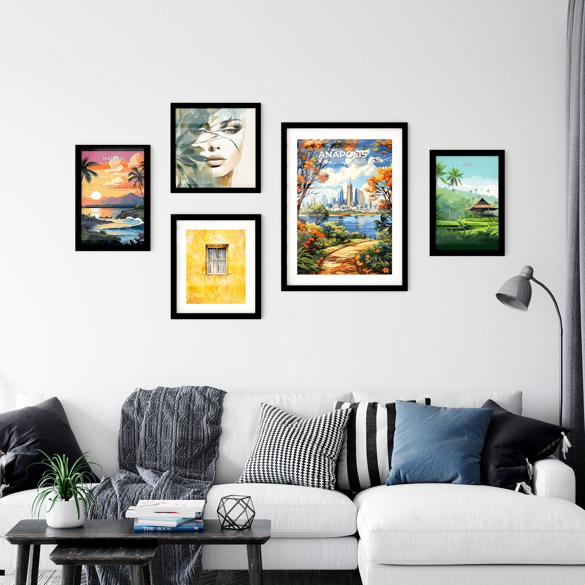 Vibrant Anapolis Brazil Skyline City Painting by the River Art Default Title