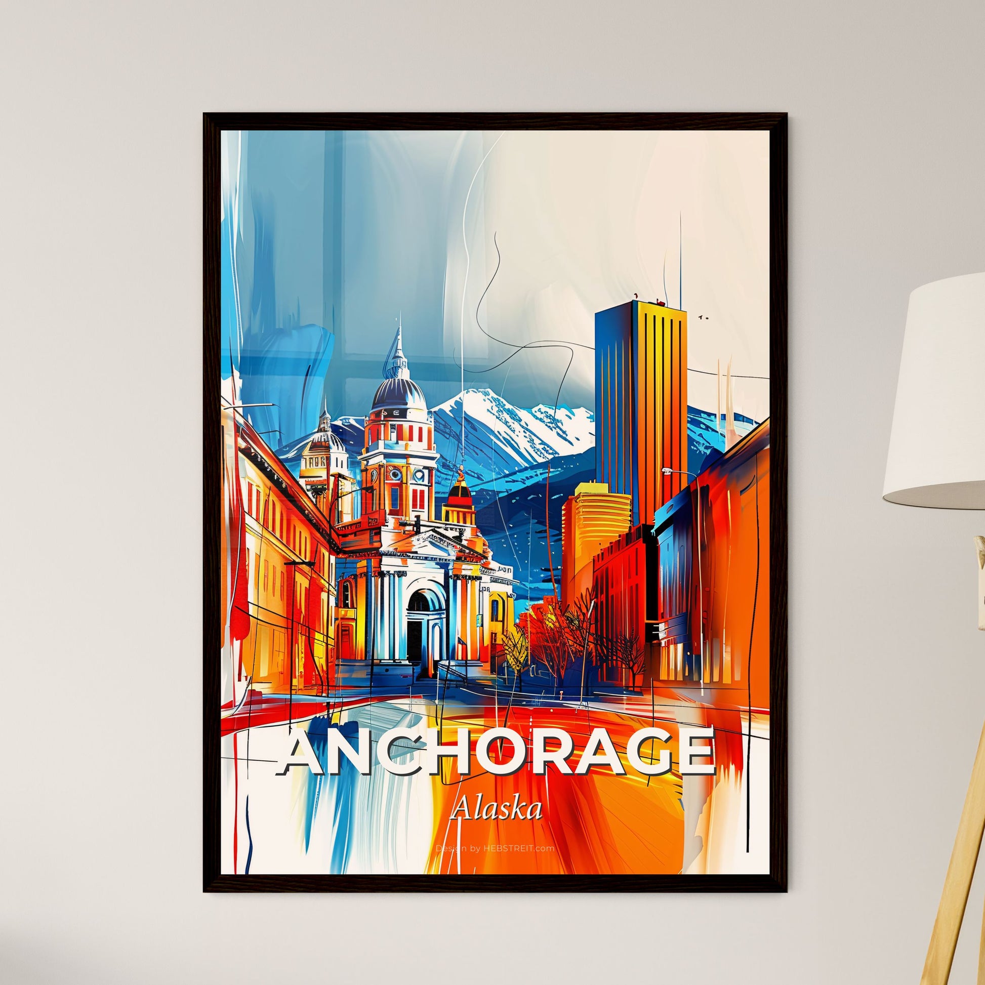 Vibrant Anchorage, Alaska - A Colorful Painting Of A City