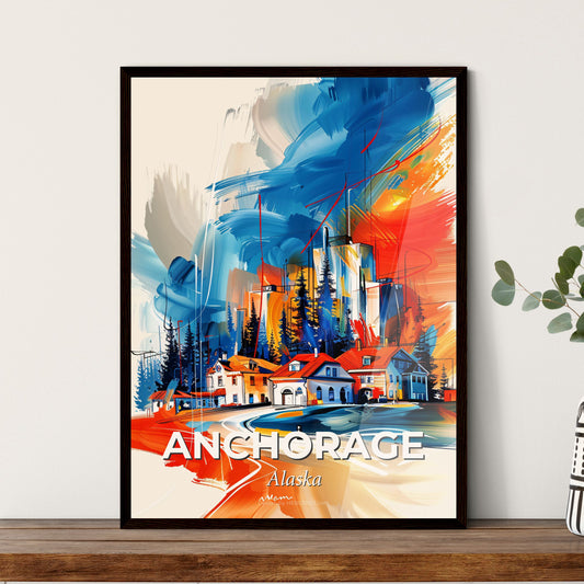 Vibrant Anchorage, Alaska - A Painting Of A Town